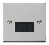 Polished Chrome - Black Inserts Polished Chrome 13A Fused Connection Unit - Black Trim