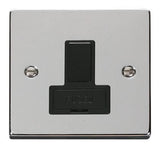 Polished Chrome - Black Inserts Polished Chrome 13A Fused Connection Unit Switched - Black Trim