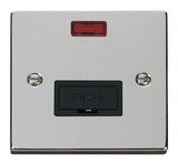 Polished Chrome - Black Inserts Polished Chrome 13A Fused Connection Unit With Neon - Black Trim