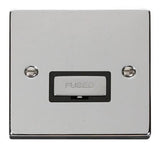 Polished Chrome 13A Fused Ingot Connection Unit - Black Trim - SE Home