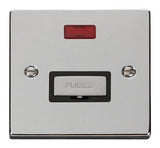 Polished Chrome 13A Fused Ingot Connection Unit With Neon - Black Trim - SE Home