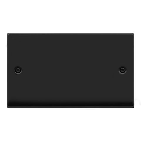 Matt Black 2 Gang Blank Plate - SE Home