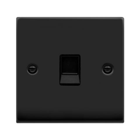 Matt Black - Black Inserts Matt Black Rj11 Socket - Black Trim