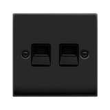 Matt Black Secondary Telephone Twin Socket - Black Trim - SE Home