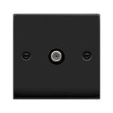 Matt Black Satellite Socket 1 Gang - Black Trim - SE Home