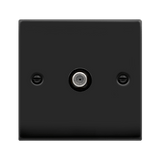 Matt Black - Black Inserts Matt Black Satellite Socket 1 Gang - Black Trim