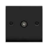 Matt Black Single Isolated Coaxial Socket - Black Trim - SE Home