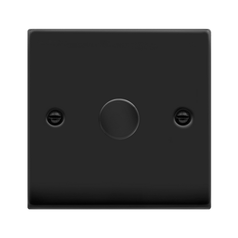 Matt Black 1 Gang 2 Way LED 100W Trailing Edge Dimmer Light Switch - SE Home