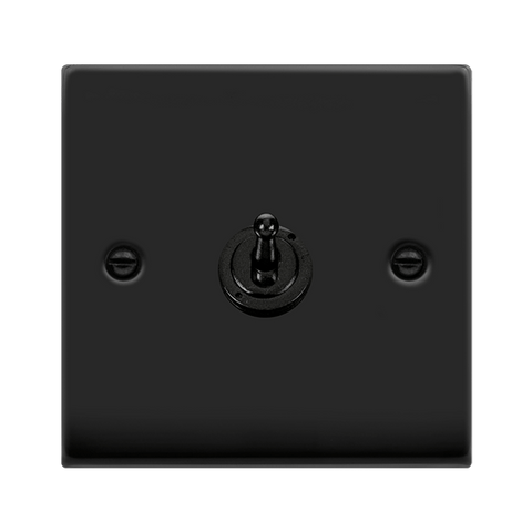 Matt Black 1 Gang 2 Way 10AX Toggle Light Switch - SE Home