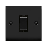 Matt Black 1 Gang Ingot Size 45A Switch - Black Trim - SE Home