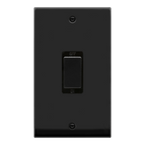 Matt Black 2 Gang Ingot Size 45A Switch - Black Trim - SE Home