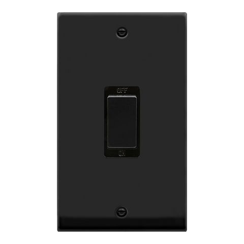 Matt Black 2 Gang Ingot Size 45A Switch - Black Trim - SE Home