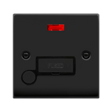 Matt Black 13A Fused Ingot Connection Unit With Neon With Flex - Black Trim - SE Home