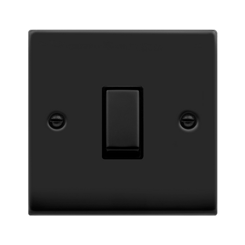 Matt Black 1 Gang 20A Ingot DP Switch - Black Trim - SE Home