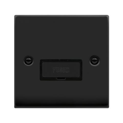 Matt Black 13A Fused Ingot Connection Unit - Black Trim - SE Home
