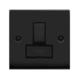 Matt Black 13A Fused Ingot Connection Unit Switched - Black Trim - SE Home