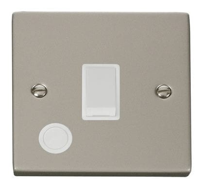 Pearl Nickel - White Inserts Pearl Nickel 1 Gang 20A DP Switch With Flex - White Trim