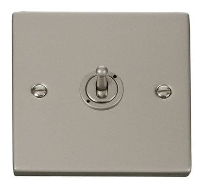 Pearl Nickel 1 Gang 2 Way 10AX Toggle Light Switch - SE Home
