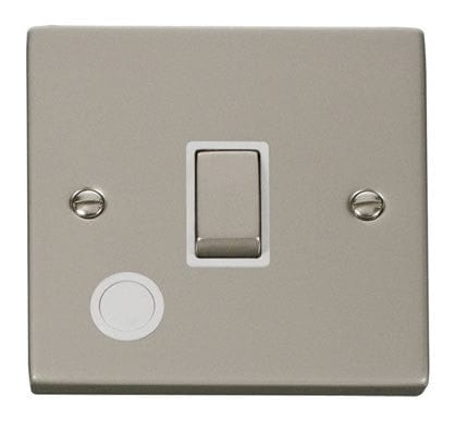 Pearl Nickel - White Inserts Pearl Nickel 1 Gang 20A Ingot DP Switch With Flex - White Trim