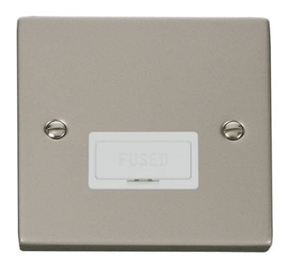 Pearl Nickel - White Inserts Pearl Nickel 13A Fused Connection Unit - White Trim
