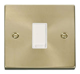 Satin Brass 10A 1 Gang 2 Way Light Switch - White Trim - SE Home