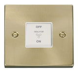Satin Brass 10A 3 Pole Fan Isolation Switch - White Trim - SE Home