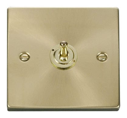 Satin Brass 1 Gang 2 Way 10AX Toggle Light Switch - SE Home