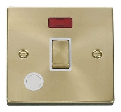 Satin Brass 1 Gang 20A Ingot DP Switch With Flex With Neon - White Trim - SE Home