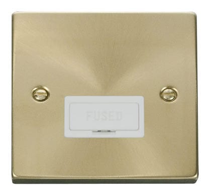 Satin Brass 13A Fused Connection Unit - White Trim - SE Home