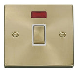 Satin Brass 1 Gang 20A Ingot DP Switch With Neon - White Trim - SE Home