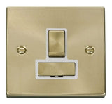 Satin Brass 13A Fused Ingot Connection Unit Switched - White Trim - SE Home