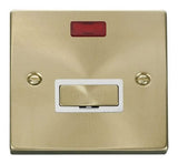 Satin Brass 13A Fused Ingot Connection Unit With Neon - White Trim - SE Home