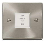 Satin Chrome 10A 3 Pole Fan Isolation Switch - White Trim - SE Home