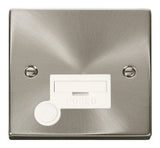 Satin Chrome - White Inserts Satin Chrome 13A Fused Connection Unit With Flex - White Trim