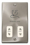 Satin Chrome Shaver Socket 115v/230v - White Trim - SE Home