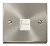 Satin Chrome Secondary Telephone Single Socket - White Trim - SE Home