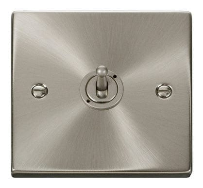 Satin Chrome 1 Gang 2 Way 10AX Toggle Light Switch - SE Home