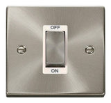 Satin Chrome - White Inserts Satin Chrome 1 Gang Ingot Size 45A Switch - White Trim