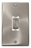 Satin Chrome 2 Gang Ingot Size 45A Switch - White Trim - SE Home