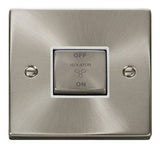 Satin Chrome 10A 1 Gang Ingot 3 Pole Fan Isolation Switch - White Trim - SE Home