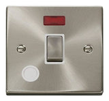 Satin Chrome - White Inserts Satin Chrome 1 Gang 20A Ingot DP Switch With Flex With Neon - White Trim