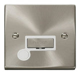 Satin Chrome 13A Fused Ingot Connection Unit With Flex - White Trim - SE Home