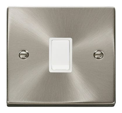 Satin Chrome 1 Gang 20A DP Switch - White Trim - SE Home