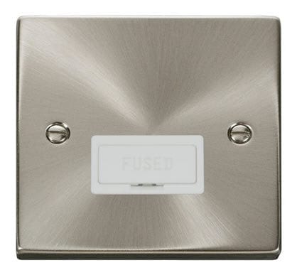 Satin Chrome 13A Fused Connection Unit - White Trim - SE Home