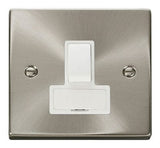 Satin Chrome 13A Fused Connection Unit Switched - White Trim - SE Home