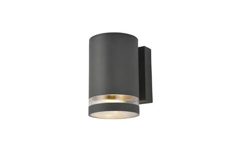 Outdoor Lighting Lens Single Light External Wall Fitting in a Anthracite Finish