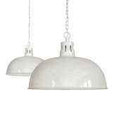 Hand Painted Iron Pendant Lights Berwick Rustic Dome Pendant Light Clay White Cream