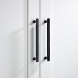 Knurled Brass Cupboard Bar Handle - Black - Hole Centre 320mm - SE Home