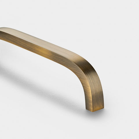 Curved Brass Cupboard Bar Handle Satin Brass Hole Centre 160mm SE Curved Brass Cupboard Bar Handle Satin Brass Hole Centre 160mm SE