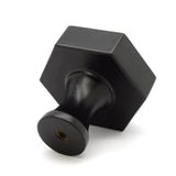 Hexagon Brass Cupboard Door Knob Handle - Black - SE Home